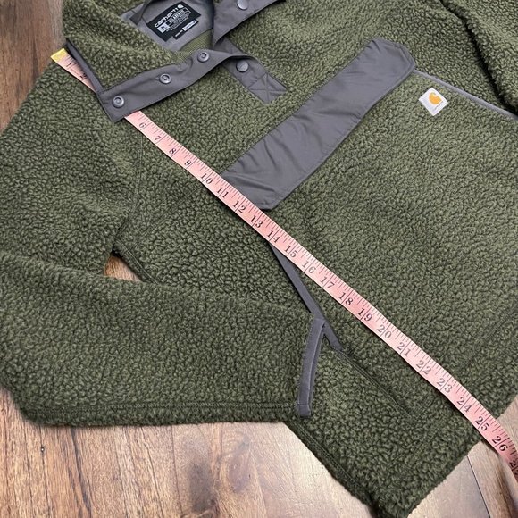 Carhartt Fleece 1/4 Relaxed Fit Fleece Jacket - Basil Heather - Picture 9 of 12